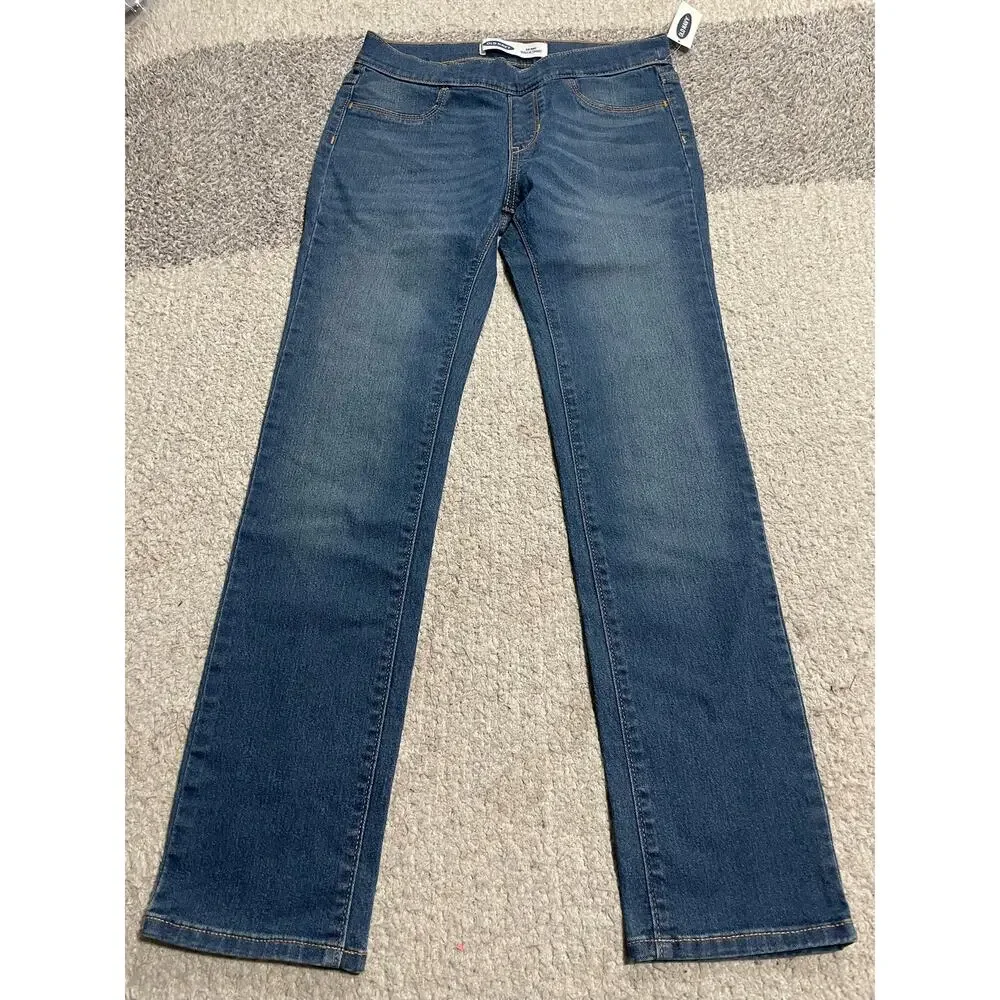 NWT Old Navy Jeggings Girl's Size Large 10-12 Pull On Skinny Jeans Stretch Blue